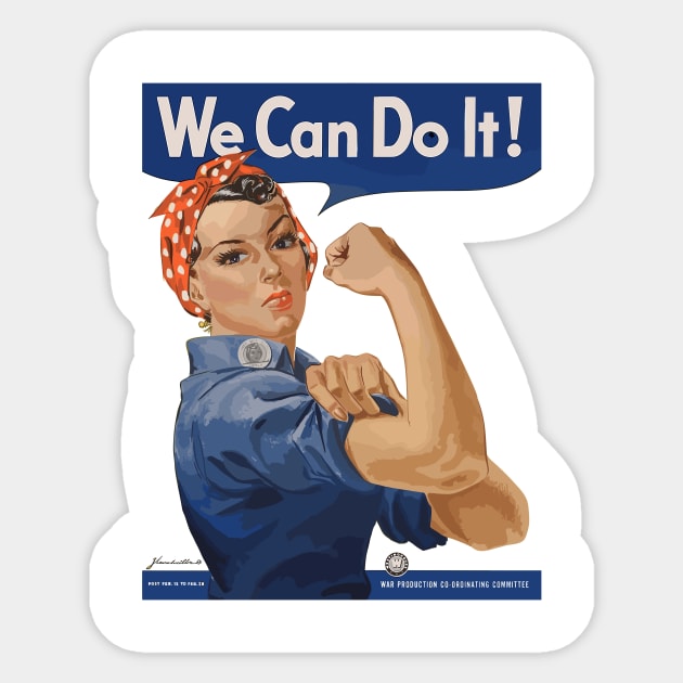 We can do it WW2 female worker poster Sticker by Stoiceveryday